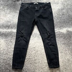Black Distressed Skinny Jeans